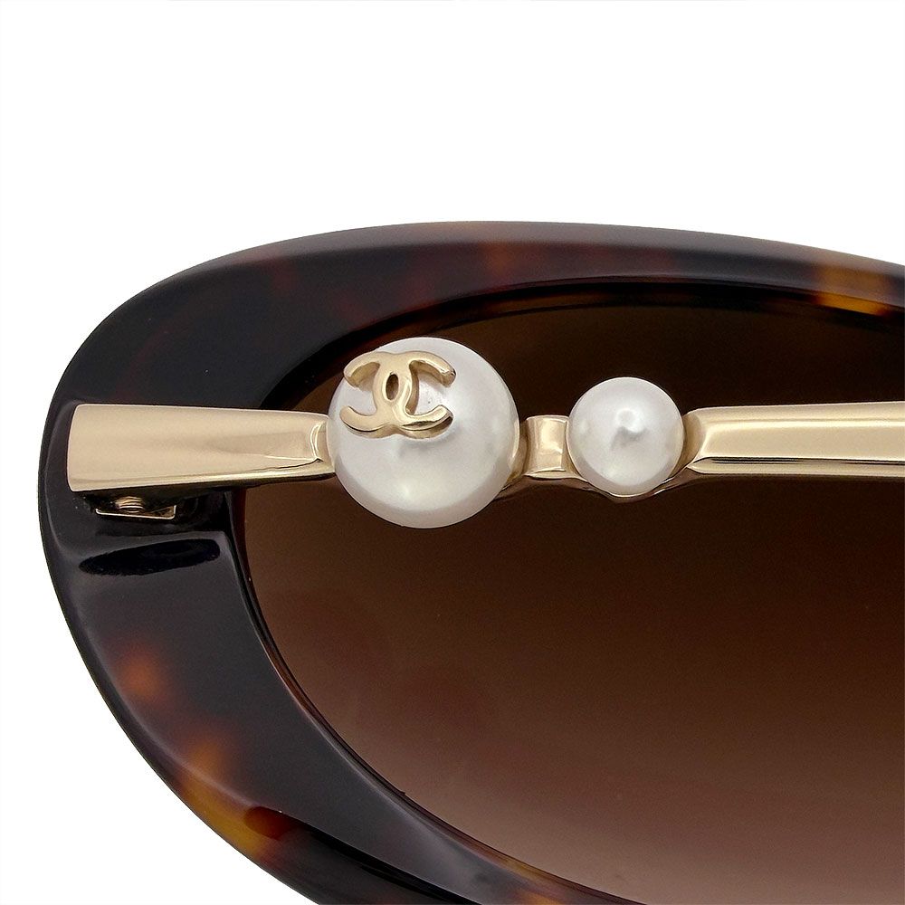 Chanel Faux Pearl CC Logo Sunglasses Eyewear — view 6