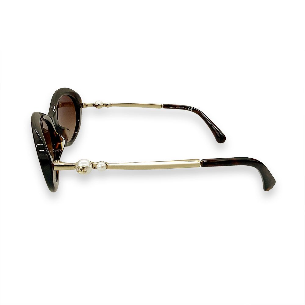 Chanel Faux Pearl CC Logo Sunglasses Eyewear — view 3