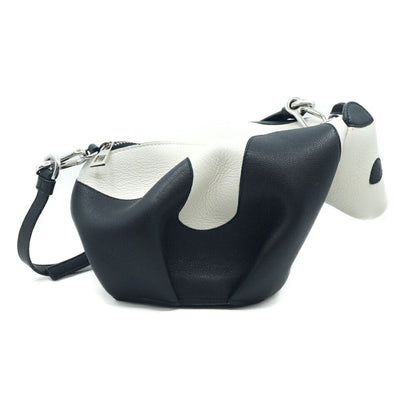 Loewe 199 30 Panda Bag Shoulder Black White Leather Silver — view 2