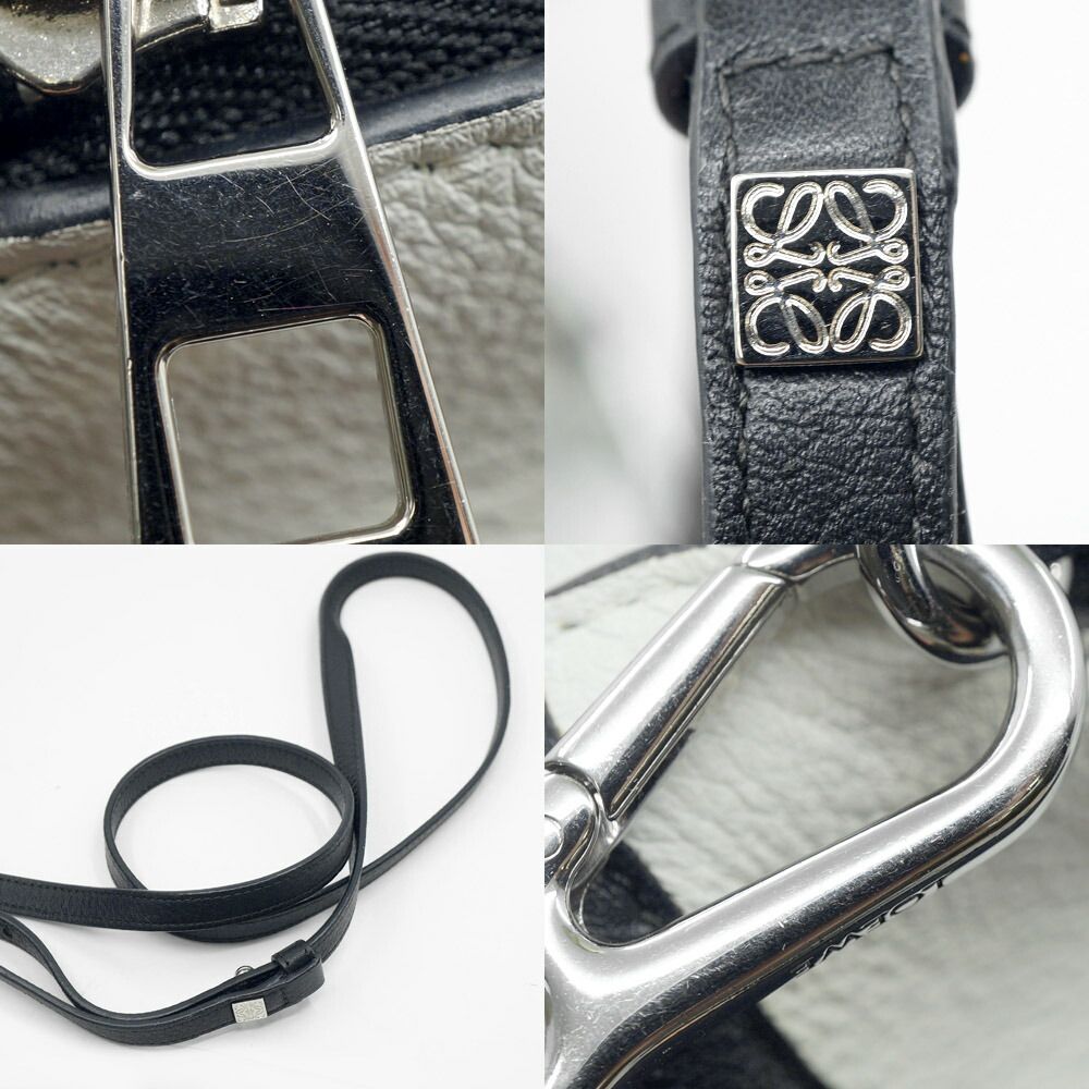 Loewe 199 30 Panda Bag Shoulder Black White Leather Silver — view 7