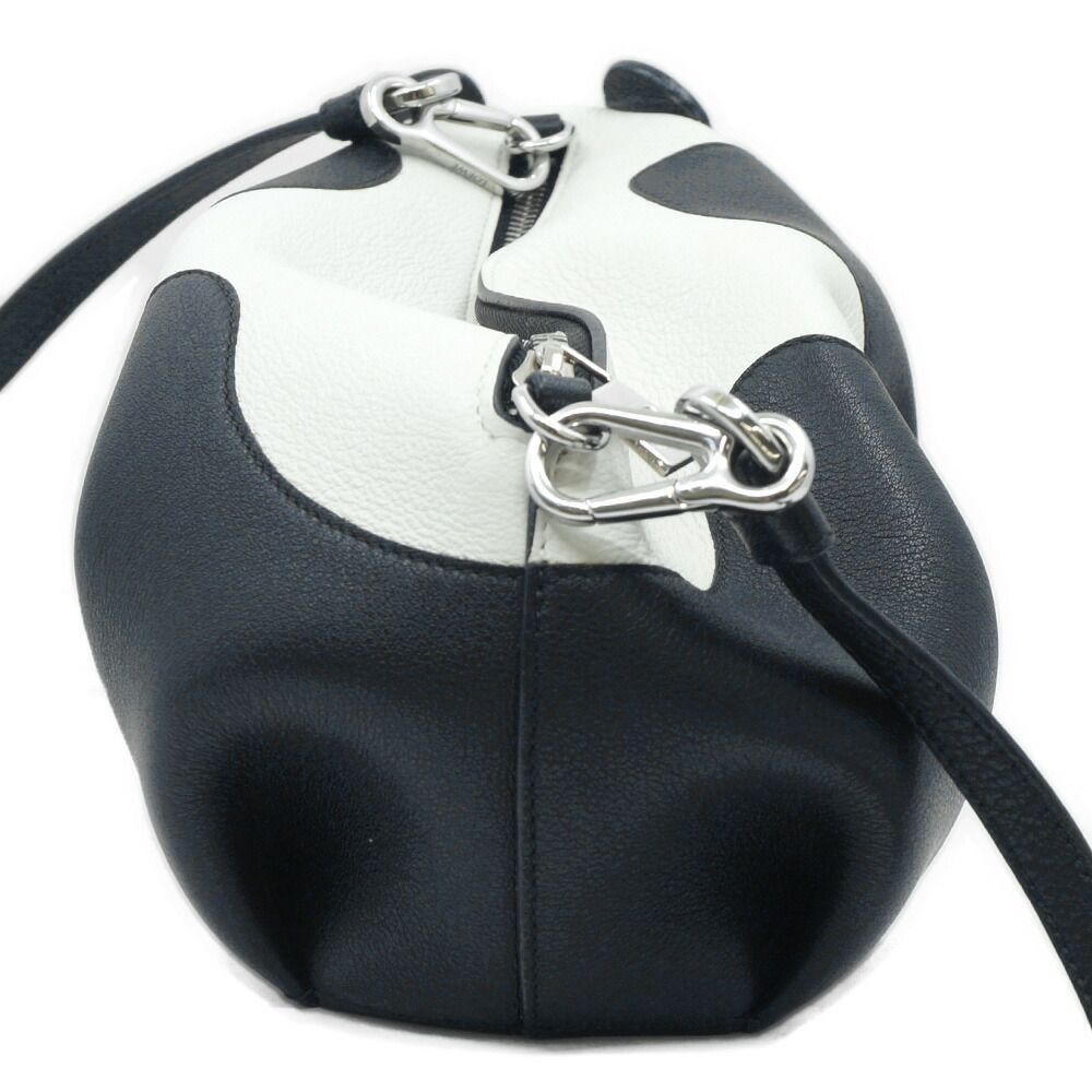 Loewe 199 30 Panda Bag Shoulder Black White Leather Silver — view 3