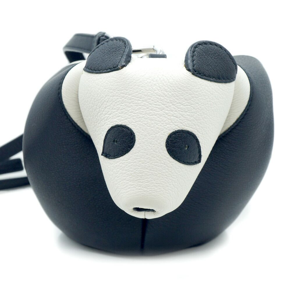Loewe 199 30 Panda Bag Shoulder Black White Leather Silver — view 4