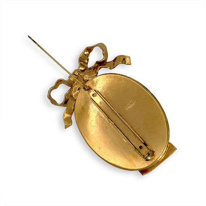 Chanel Coco Cameo Ribbon Motif Brooch Circa — view 2