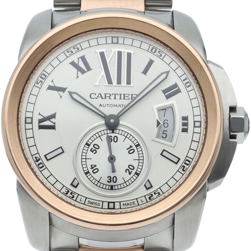 Cartier Calibre de Cartier Watch 18K Pink Gold SS Silver
