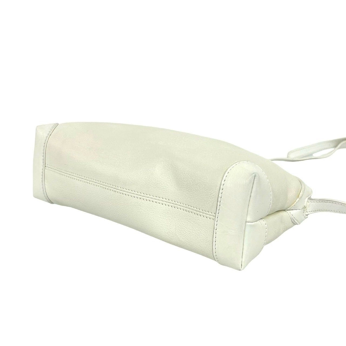 Gucci Vintage GG Logo Leather Mini Shoulder Bag Pochette White — view 8