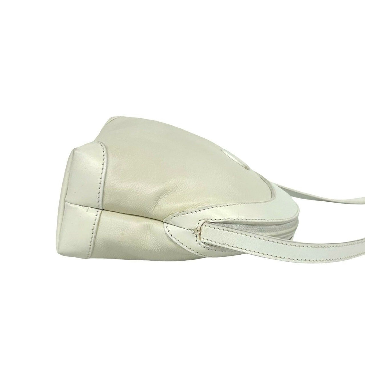 Gucci Vintage GG Logo Leather Mini Shoulder Bag Pochette White — view 6