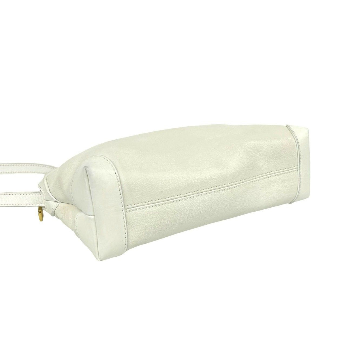 Gucci Vintage GG Logo Leather Mini Shoulder Bag Pochette White — view 7