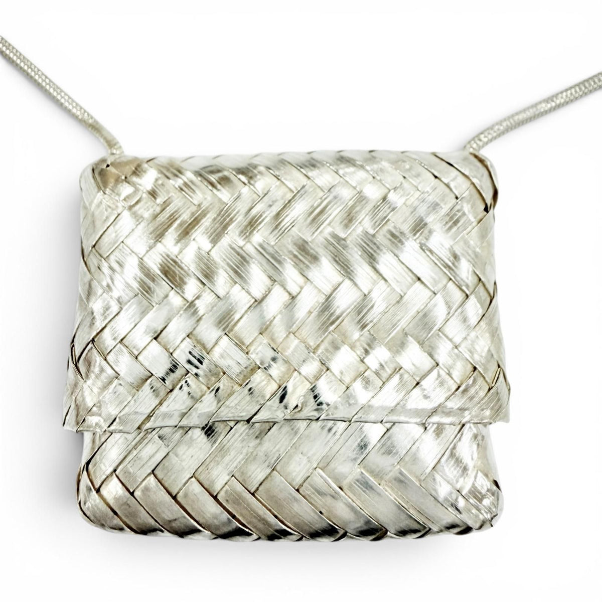 Tiffany & Co Vintage 925 Pircas Mesh Pocket Braided Necklace — view 2