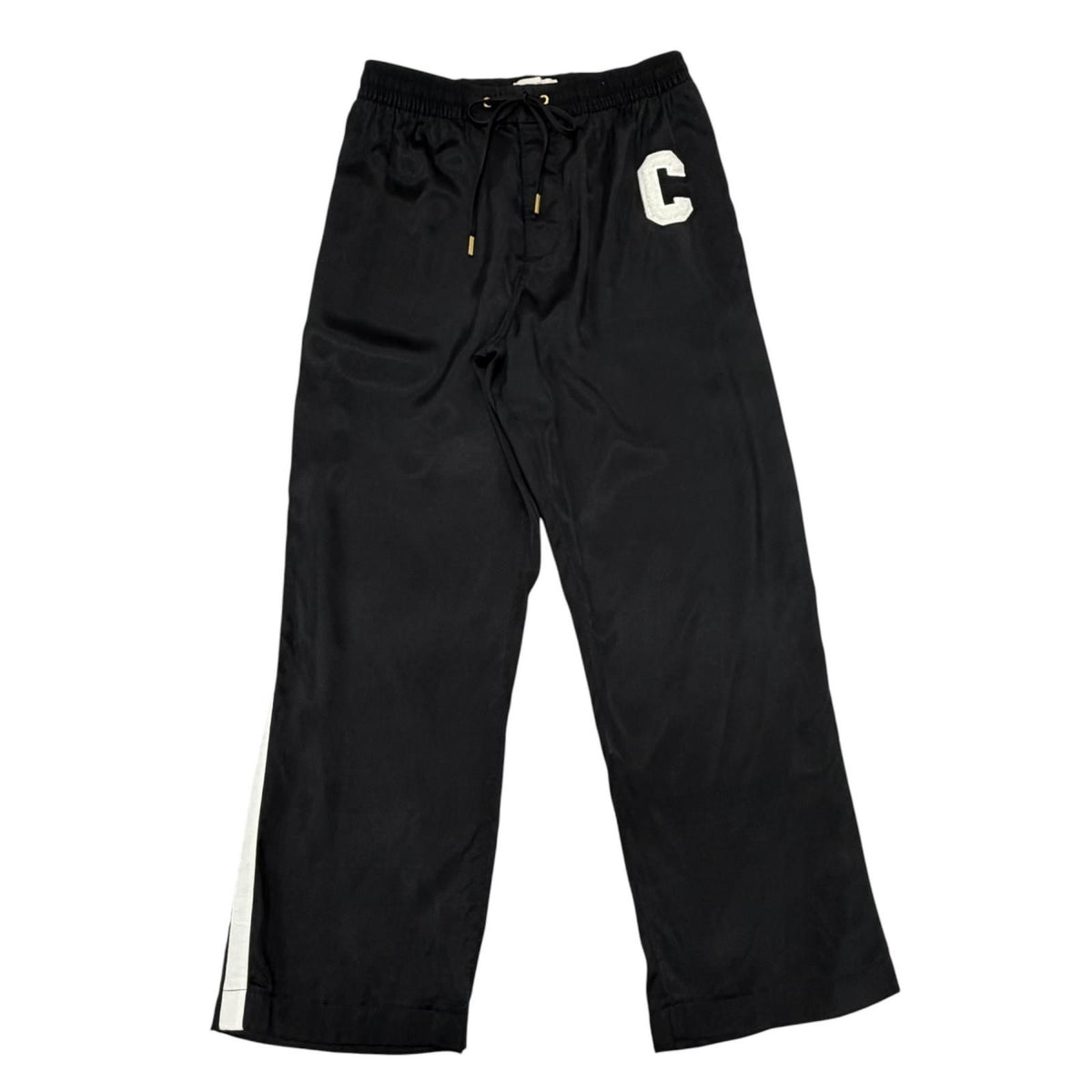Celine Side Line Track Pants Calfskin Black White 38
