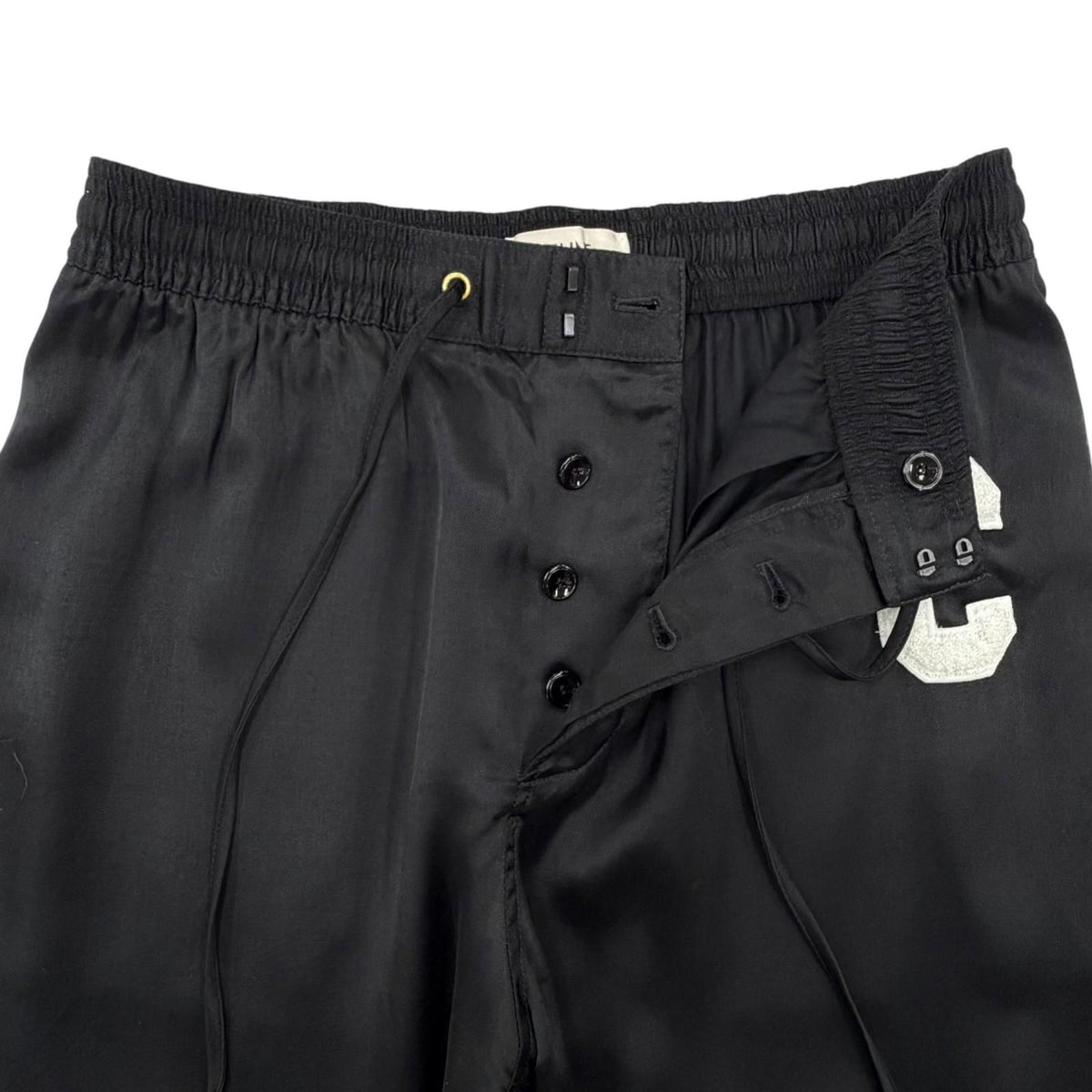 Celine Side Line Track Pants Calfskin Black White 38 — view 4