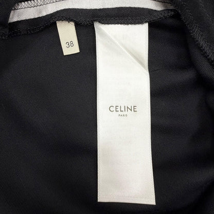 Celine Side Line Track Pants Calfskin Black White 38 — view 8