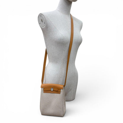 Hermes Herbag TPM Shoulder Bag Toile GM Officier Natural Beige Black — view 7