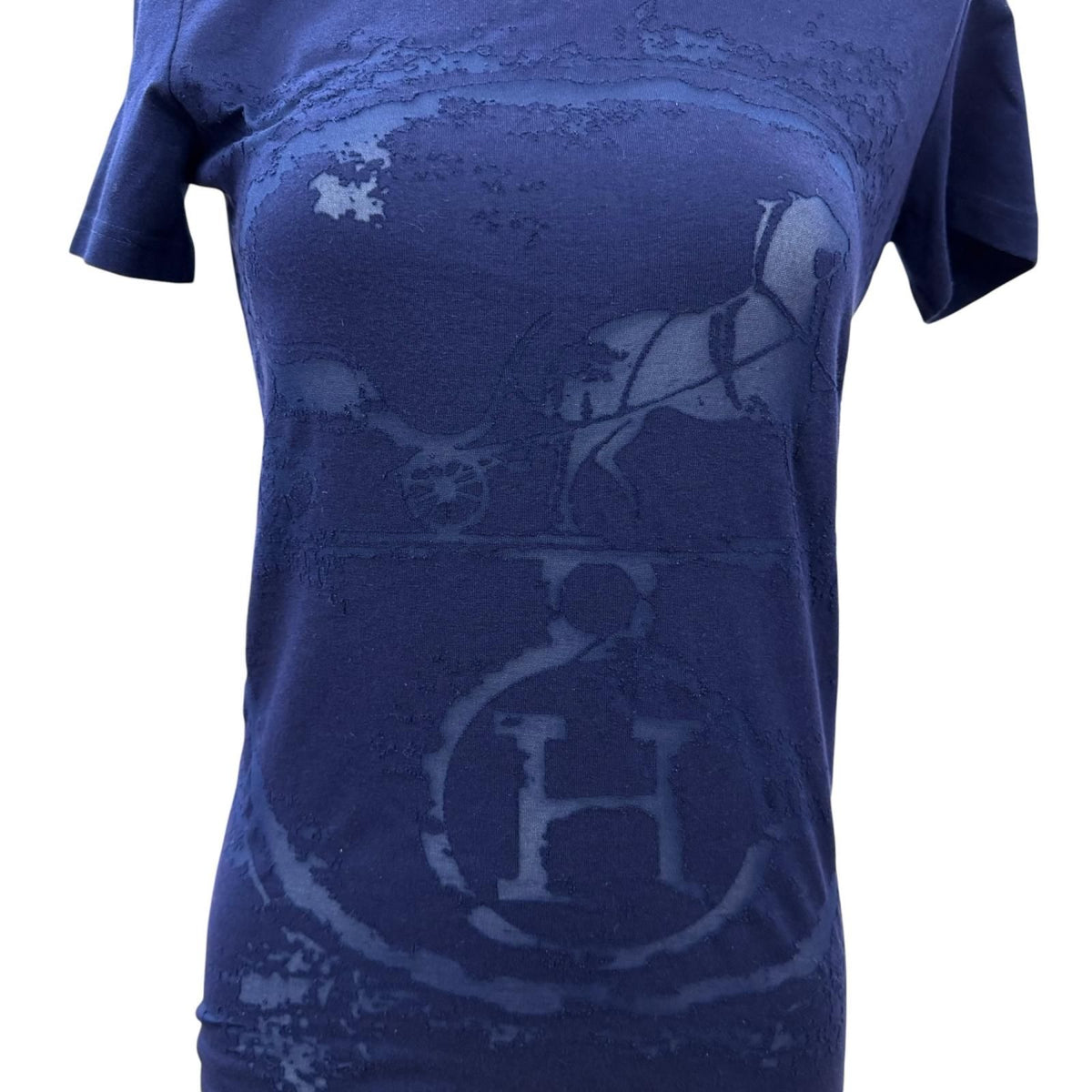 Hermes 100% Cotton Gaultier Era Embossed Carriage Logo Short Sleeve T-Shirt — view 5