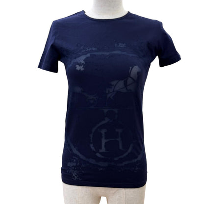 Hermes 100% Cotton Gaultier Era Embossed Carriage Logo Short Sleeve T-Shirt