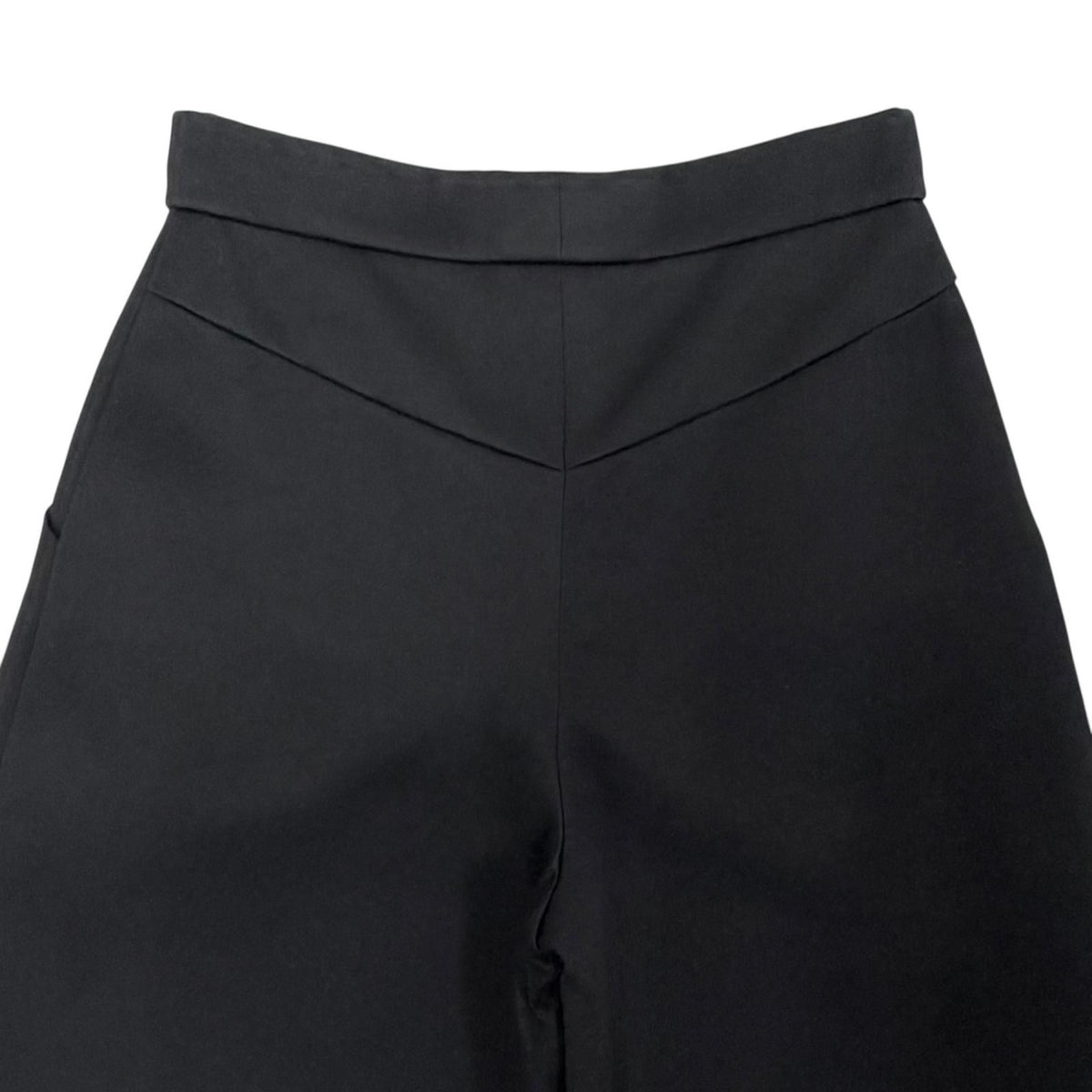 Chanel 100% Cotton CC Logo Anchor Button Wide Pants Black 34 — view 4