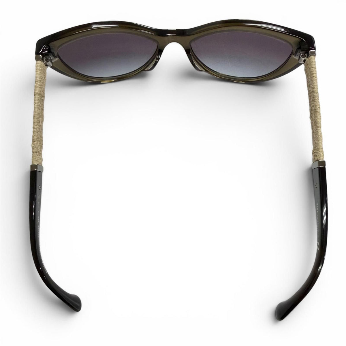 Chanel CC Logo Linen Rope Cat Eye Gradient Lens Sunglasses Khaki Eyewear — view 6