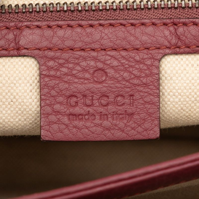 Gucci GG Marmont Crossbody Shoulder Bag Pink Red Leather — view 5