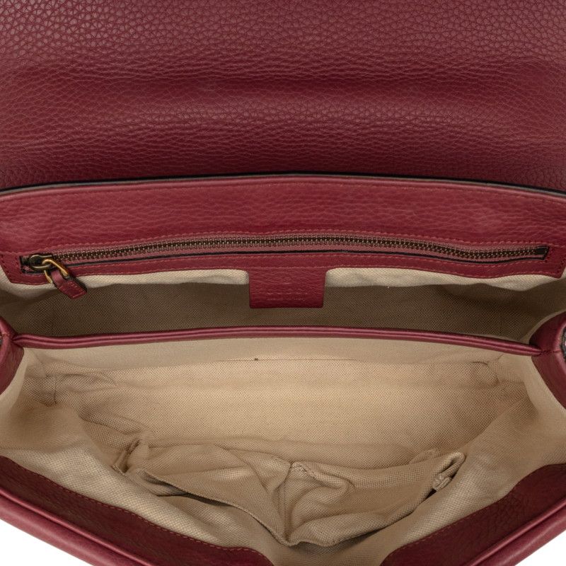 Gucci GG Marmont Crossbody Shoulder Bag Pink Red Leather — view 4
