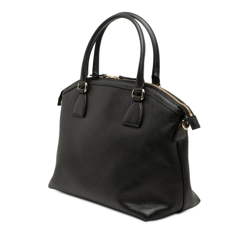 Gucci Interlocking G 2-Way Shoulder Bag Black Leather — view 2