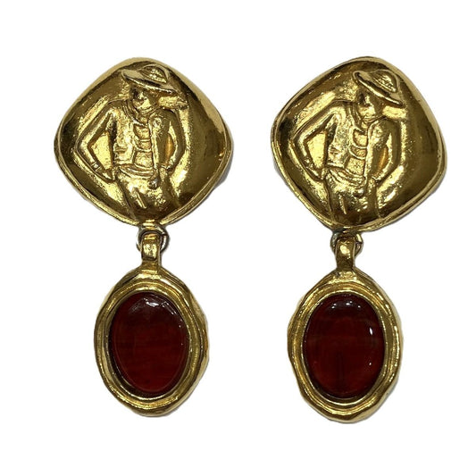 Chanel Mademoiselle Earrings Alloy Gripoix