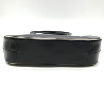 Prada Leather Kiss Lock Hand Bag Black — view 3