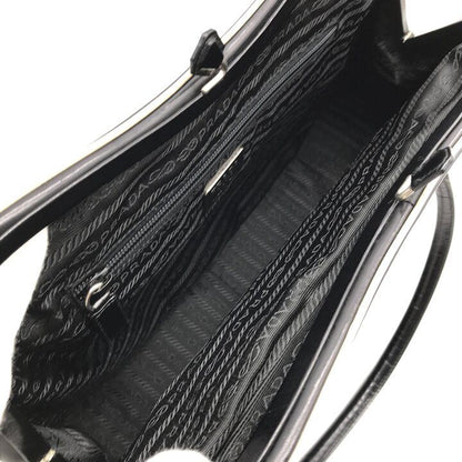 Prada Leather Kiss Lock Hand Bag Black — view 7