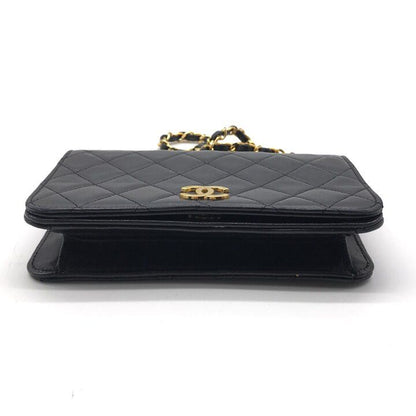 Chanel Mini Quilted CC Logo Chain Shoulder Bag Push Lock Lambskin — view 3