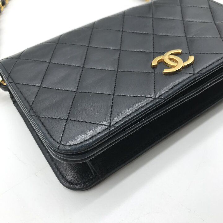 Chanel Mini Quilted CC Logo Chain Shoulder Bag Push Lock Lambskin — view 5