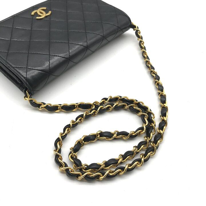 Chanel Mini Quilted CC Logo Chain Shoulder Bag Push Lock Lambskin — view 6