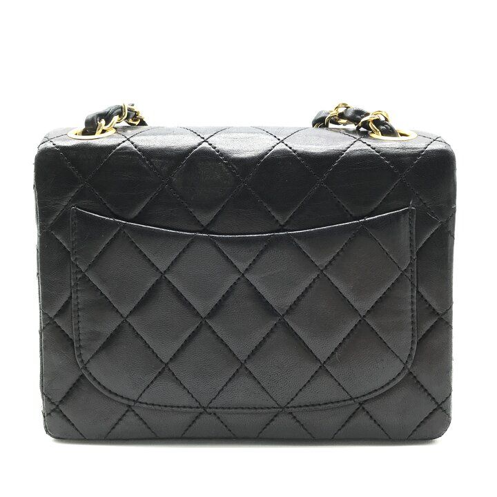 Chanel Mini Quilted Turnlock Lambskin Chain Shoulder Bag Black — view 3