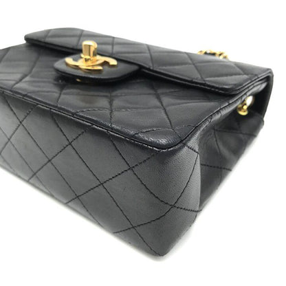 Chanel Mini Quilted Turnlock Lambskin Chain Shoulder Bag Black — view 6