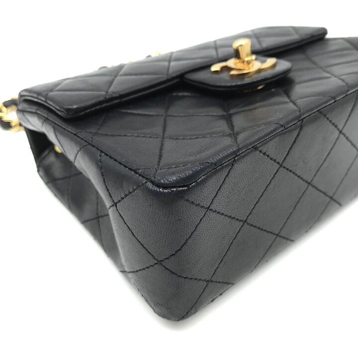 Chanel Mini Quilted Turnlock Lambskin Chain Shoulder Bag Black — view 5