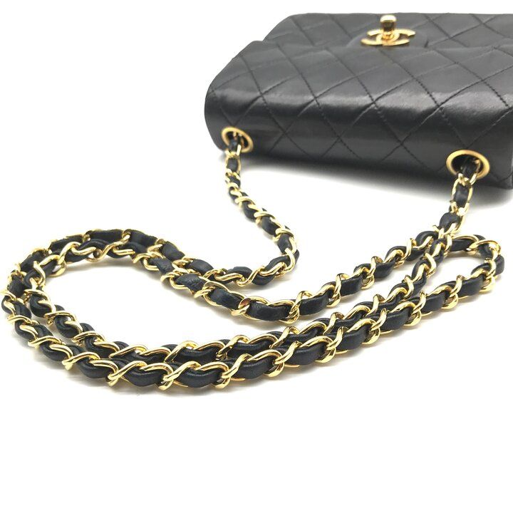 Chanel Mini Quilted Turnlock Lambskin Chain Shoulder Bag Black — view 7