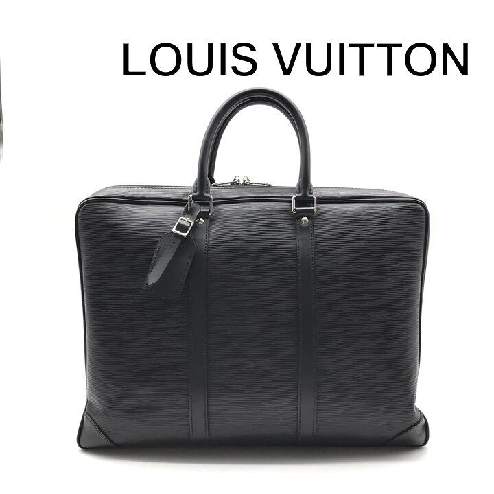 Louis Vuitton Epi Porto Document Business Hand Bag Black