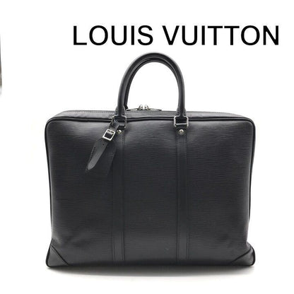 Louis Vuitton Epi Porto Document Business Hand Bag Black