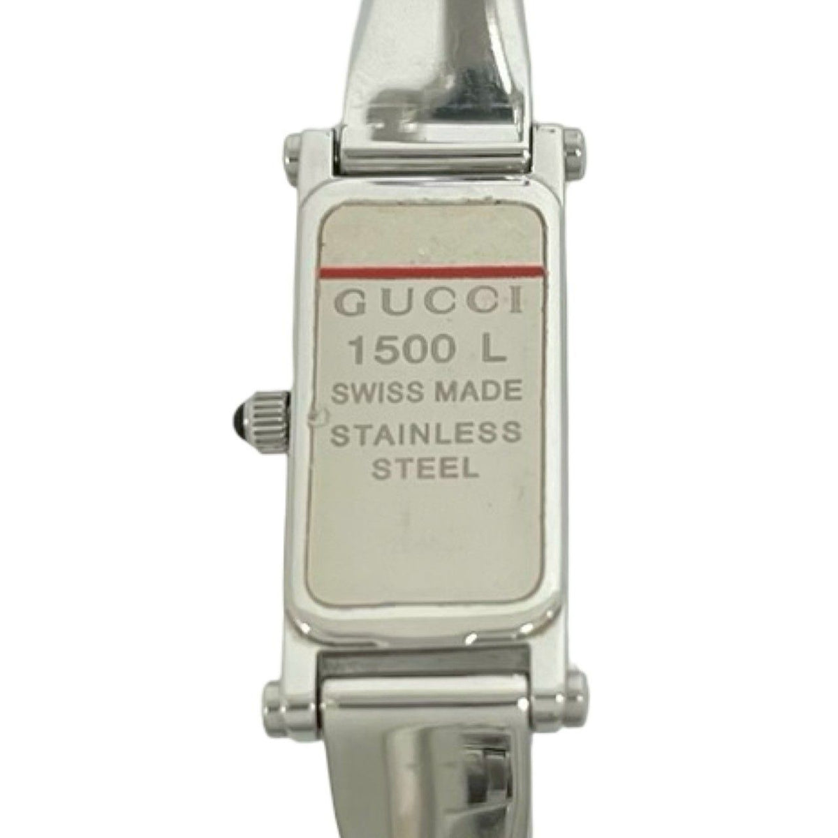 Gucci Bangle Watch Stainless Steel Quartz Wrist Silver Black — view 5