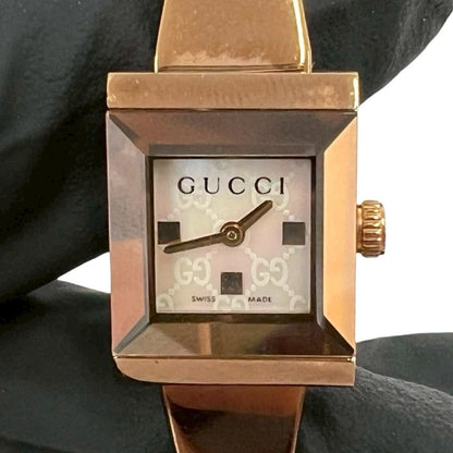 Gucci with Case Frame Collection Stainless Steel Quartz Watch Pink Gold — view 4