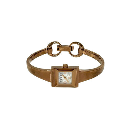 Gucci with Case Frame Collection Stainless Steel Quartz Watch Pink Gold — view 7