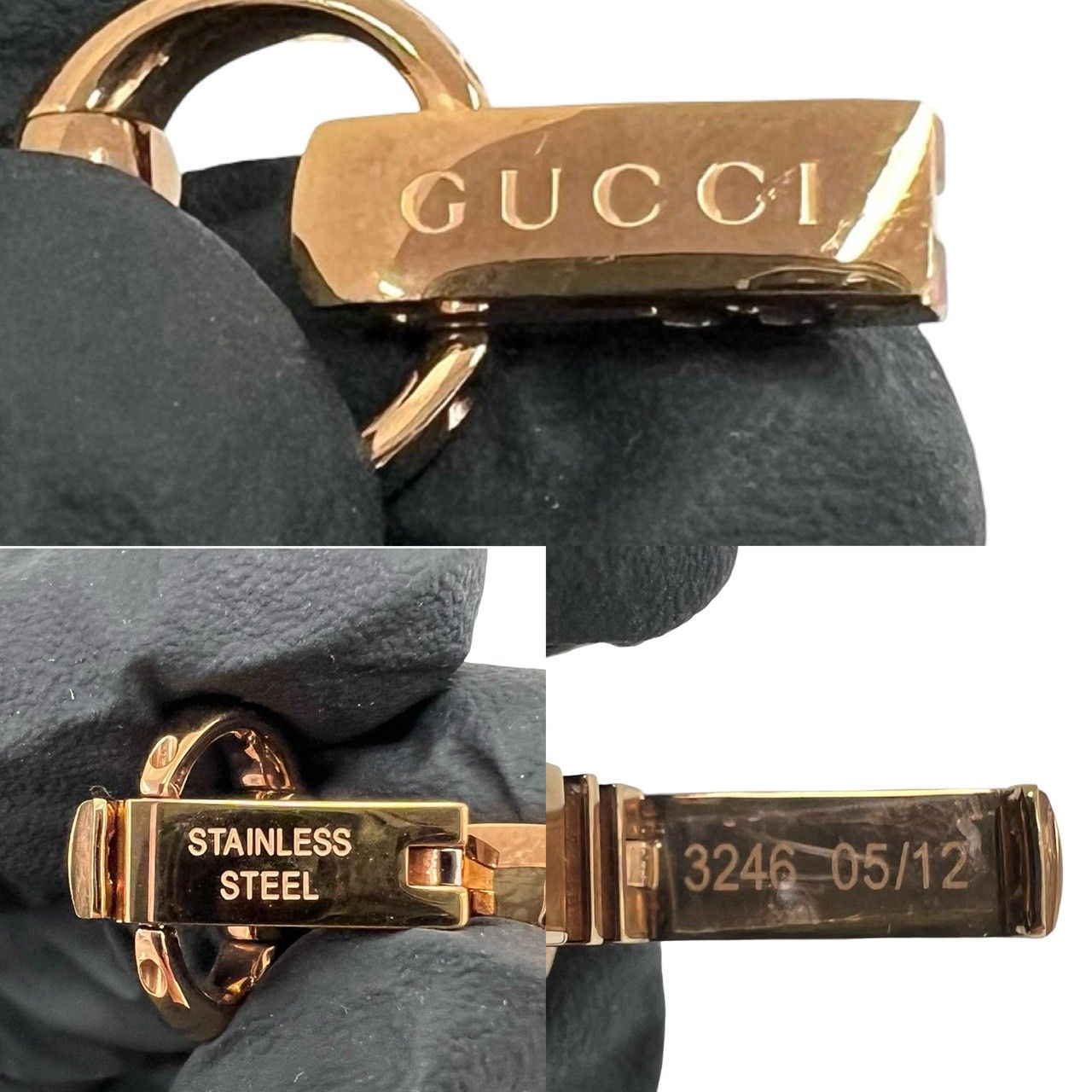 Gucci with Case Frame Collection Stainless Steel Quartz Watch Pink Gold — view 3
