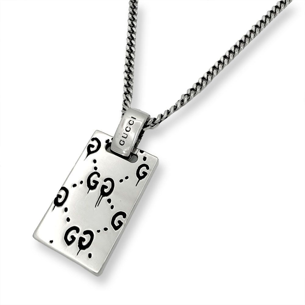 Gucci Ghost Plate Skull Necklace