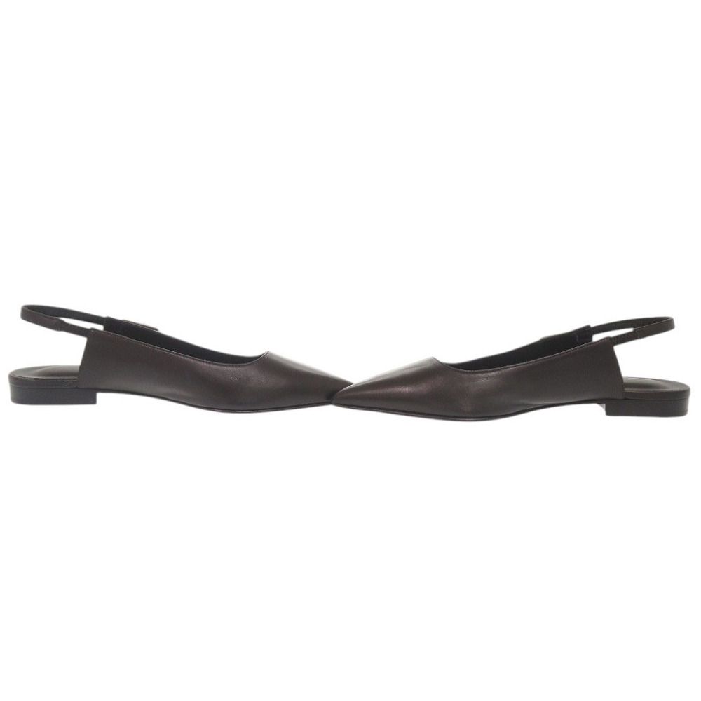 Hermes Lovely Kelly Buckle Nappa Leather Black Flat Shoes Pumps 37 — view 6