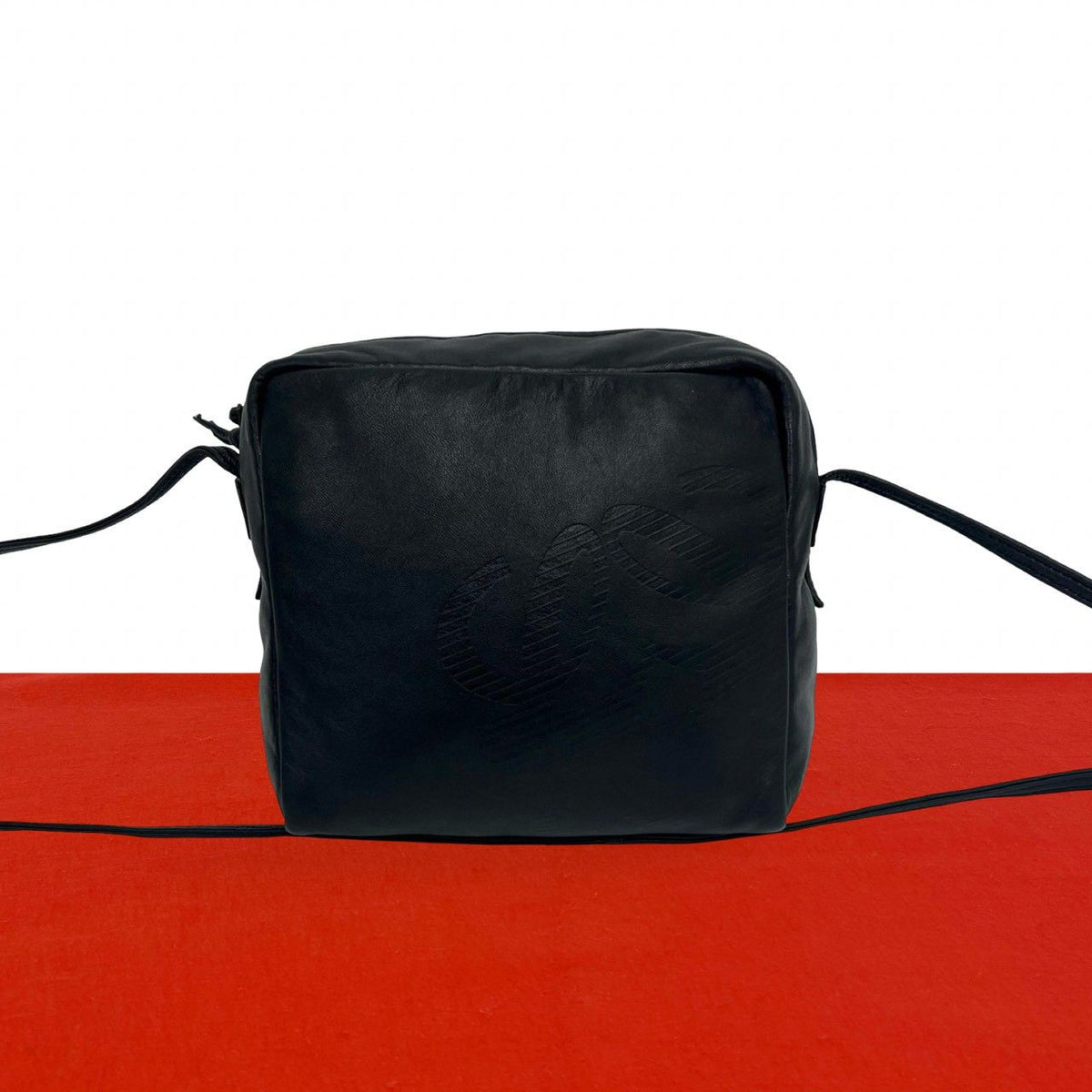 Loewe Vintage Anagram Logo Nappa Leather Mini Shoulder Bag Pochette Black