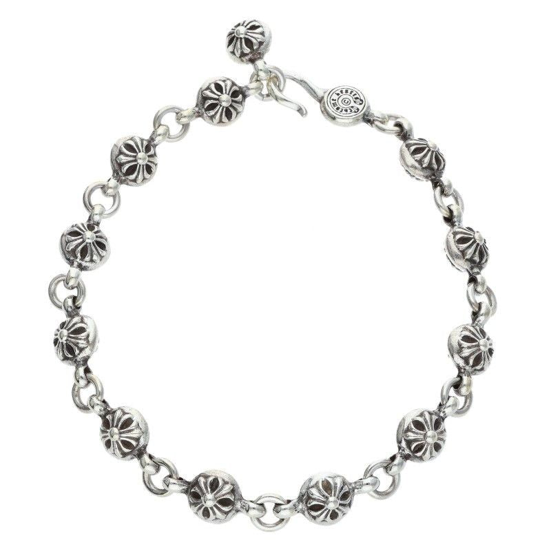 Chrome Hearts No1 Ball 1 Cross Silver Bracelet