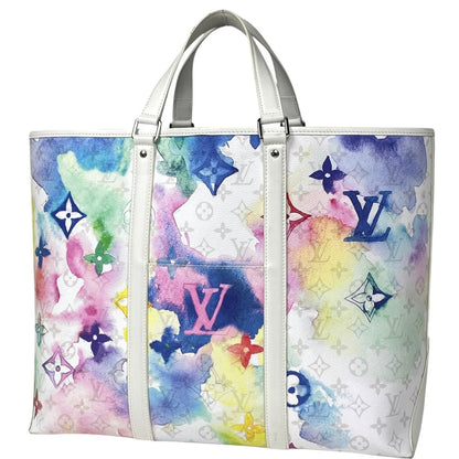 Louis Vuitton Weekend Tote Bag GM Monogram Water Color Multicolor White
