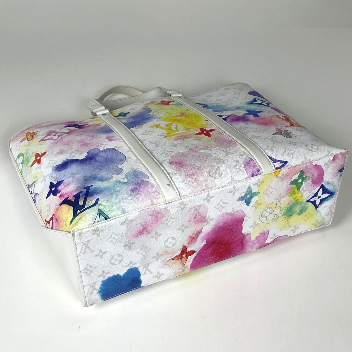Louis Vuitton Weekend Tote Bag GM Monogram Water Color Multicolor White — view 2