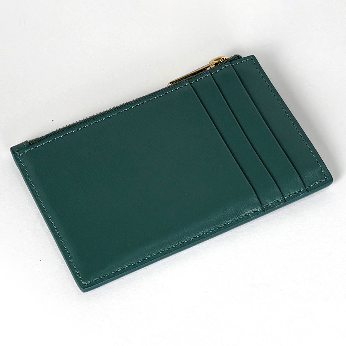 Celine Zip Card Holder Leather Green — view 2