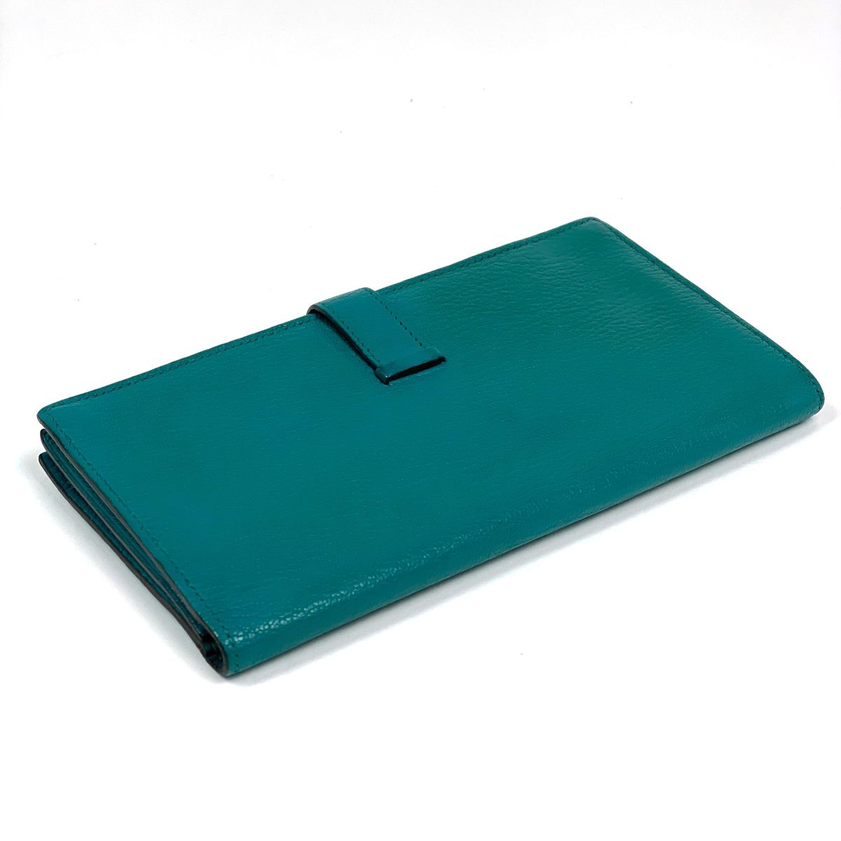 Hermes Bearn Soufflet Wallet Chevre Malachite — view 2