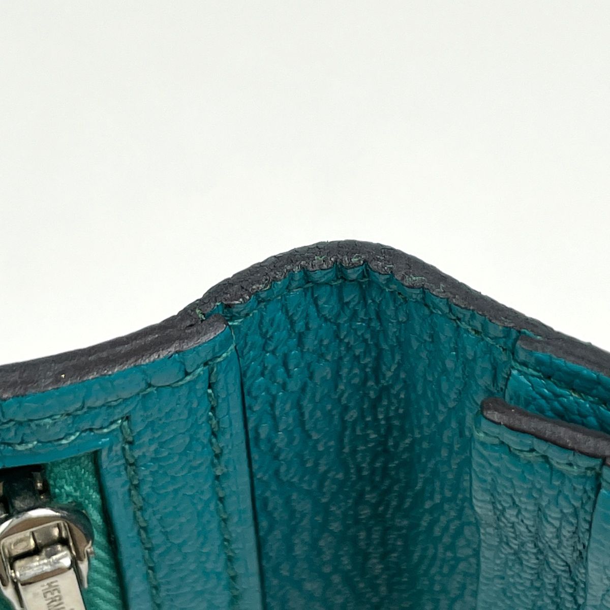 Hermes Bearn Soufflet Wallet Chevre Malachite — view 4