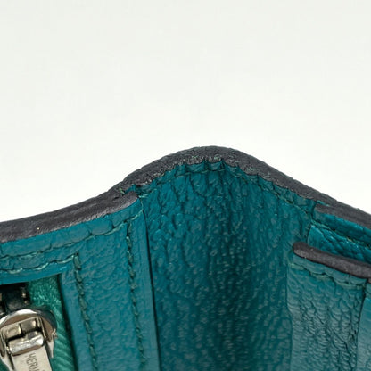 Hermes Bearn Soufflet Wallet Chevre Malachite — view 4