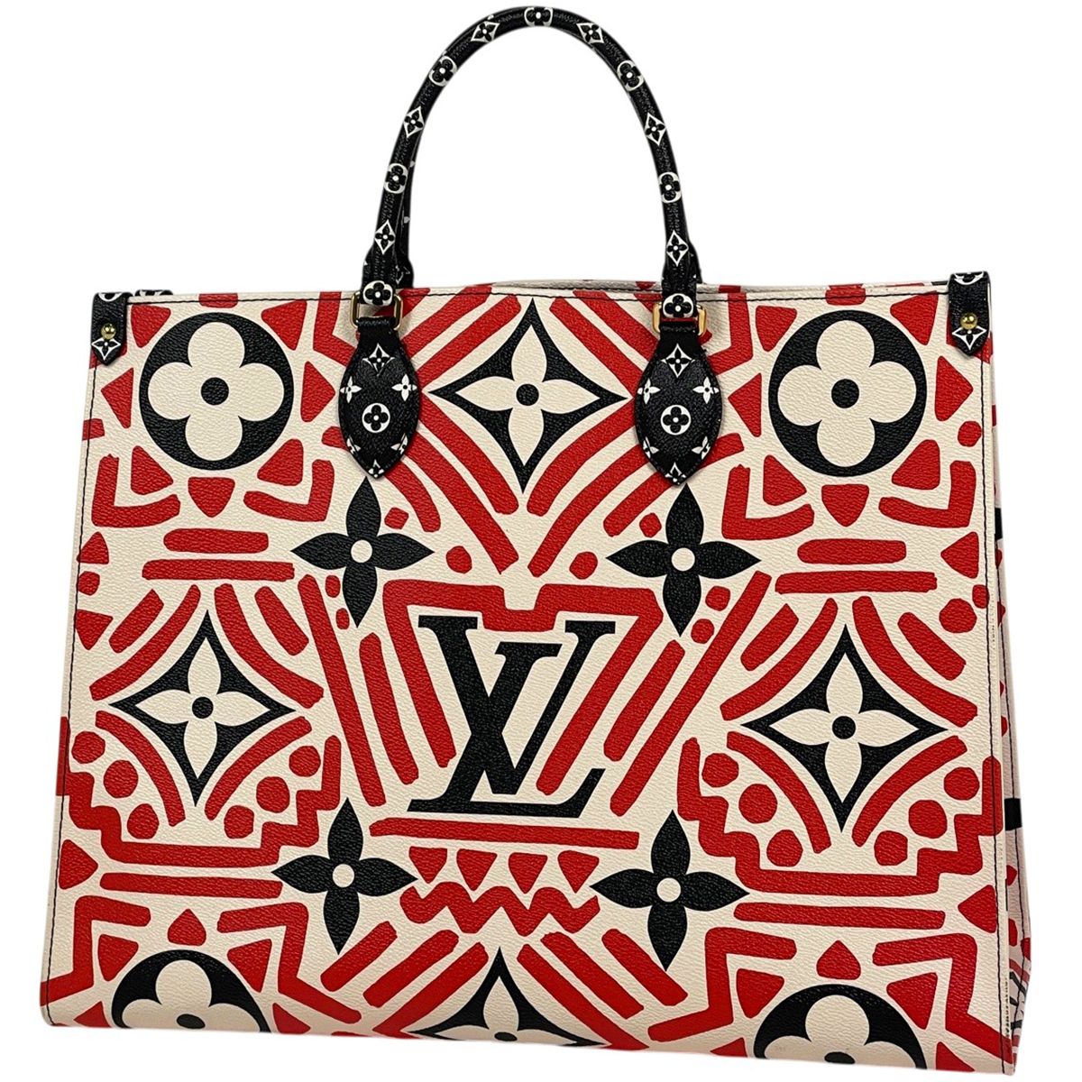 Louis Vuitton On The Go GM 2-Way Monogram Giant LV Crafty Tote Bag Cream